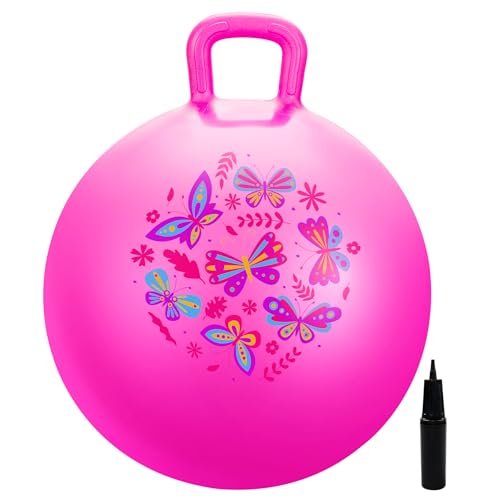INPODAK Hüpfball für Kinder, 45cm Springball mit Griff,Hüpf bäll ab 3 Jahre,18 Zoll Hüpfball mit Handpumpe,Innenbereich Außenbereich Garten Jumping Ball,Rosa Schmetterling INPODAK Hüpfball für Kinder, 45cm Springball mit Griff,Hüpf bäll ab 3 Jahre,18 Zoll Hüpfball mit Handpumpe,Innenbereich Außenbereich Garten Jumping Ball,Rosa Schmetterling von INPODAK