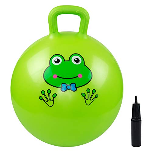 INPODAK Hüpfball für Kinder, Hüpfbäll ab 6 7 8 9 Jahre, 20 Zoll Hopper Ball, Sprungball für Jungen Mädchen, Kleinkinder Springbälle, Garten Spiel Drinnen Draußen Grün Frosch von INPODAK