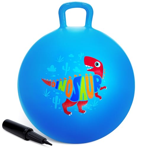 INPODAK Hüpfball für Kinder, 18 Zoll 45cm Blauer Dinosaurier Springball mit Griff,Hüpf bäll ab 3 4 5 6 Jahre,Hüpfball für Mädchen & Jungen ab 3 Jahre,Innenbereich Außenbereich springende Bälle INPODAK Hüpfball für Kinder, 18 Zoll 45cm Blauer Dinosaurier Springball mit Griff,Hüpf bäll ab 3 4 5 6 Jahre,Hüpfball für Mädchen & Jungen ab 3 Jahre,Innenbereich Außenbereich springende Bälle von INPODAK