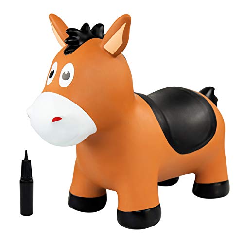 INPODAK Hüpftier, Hüpfpferd für Kinder 3-8 Jahre, Brown Springtier Mit Handpumpe, 100kg Belastbar,Kinderspielzeug für drinnen und draußen INPODAK Hüpftier, Hüpfpferd für Kinder 3-8 Jahre, Brown Springtier Mit Handpumpe, 100kg Belastbar,Kinderspielzeug für drinnen und draußen von INPODAK