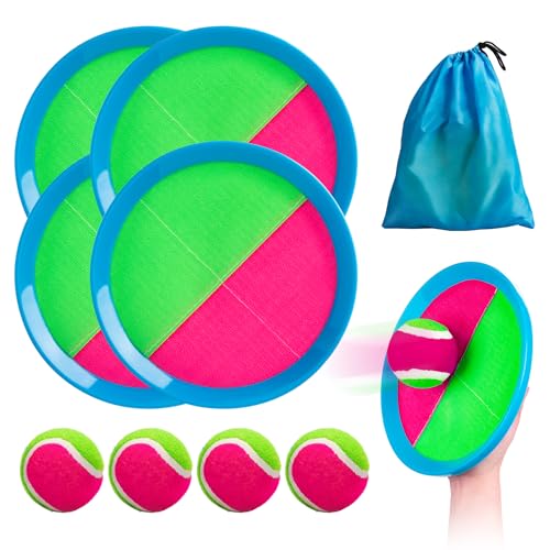 INPODAK Klettballspiel für Kinder,Wasserdicht Ballwurf und Fangspiel Set,Gartenspielzeug Outdoor Spiele für 3-12 Jahre,2er Set Strandbälle 4 Paddel & 4 Bälle,Sommer Strandspielset für Familien INPODAK Klettballspiel für Kinder,Wasserdicht Ballwurf und Fangspiel Set,Gartenspielzeug Outdoor Spiele für 3-12 Jahre,2er Set Strandbälle 4 Paddel & 4 Bälle,Sommer Strandspielset für Familien von INPODAK