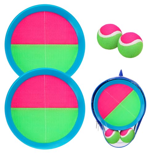 INPODAK Klettballspiel für Kinder ab 3 4 5 6, Kinder Klettspiel Ball mit 4 Fangscheiben und 4 Bällen, Fangen Kugelsatz ab 3 4 5 6 Jahren für Party INPODAK Klettballspiel für Kinder ab 3 4 5 6, Kinder Klettspiel Ball mit 4 Fangscheiben und 4 Bällen, Fangen Kugelsatz ab 3 4 5 6 Jahren für Party von INPODAK