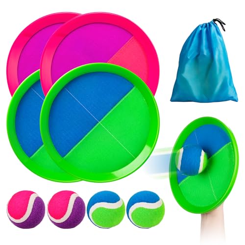 INPODAK Klettballspiel für Kinder,Wasserdicht Ballwurf und Fangspiel Set,Gartenspielzeug Outdoor Spiele für 3-12 Jahre,2er Set Strandbälle 4 Paddel & 4 Bälle,Sommer Strandspielset für Familien INPODAK Klettballspiel für Kinder,Wasserdicht Ballwurf und Fangspiel Set,Gartenspielzeug Outdoor Spiele für 3-12 Jahre,2er Set Strandbälle 4 Paddel & 4 Bälle,Sommer Strandspielset für Familien von INPODAK