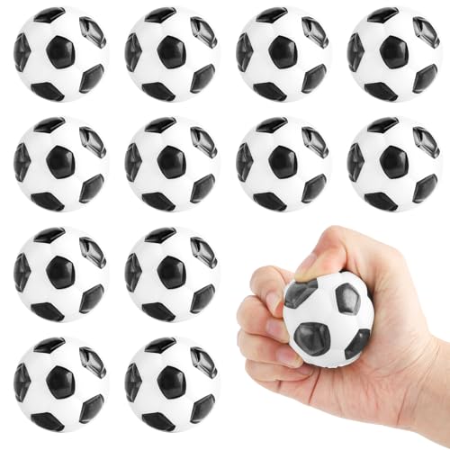 12 Stück Mini Fußball,5 cm Stressball Dekompression,Weiche Fussball Klein,Sportbälle, Mini Schaumstoffbälle Kinder,Antistressball für Kinder und Erwachsene Fußball Party von INQUIRLLY