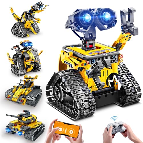 INSOON Technik Roboter Kinder Bauspielzeug 5-in-1 App & Fernsteuerung Wall Roboter/Technik Roboter/Dinosaurier RC Spielzeug Geburtstags Geschenk für Kinder ab 6-12+ Jahre Jungen Mädchen (520 Stück) von INSOON