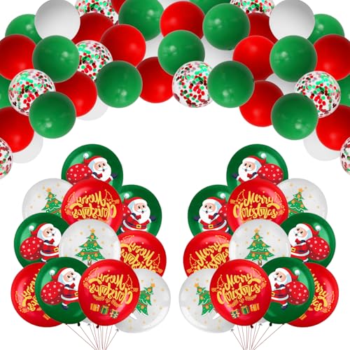 100 Pack Weihnachten Thema Ballon-Set mit roten grünen Ballons von INSPIREYEE
