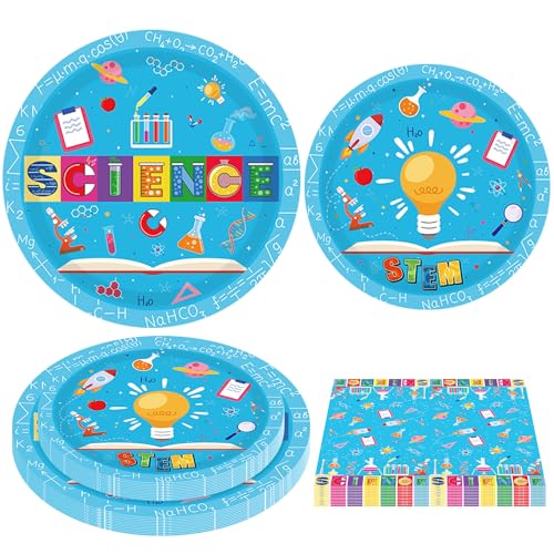 120 Pack Science Party Decorations Mad Scientist Theme Birthday Party Supplies Science Party Paper Dinnerware-Plate, Napkin for kid Science Lab Birthday Party Decoration Baby Shower for 40 Guests von INSPIREYEE