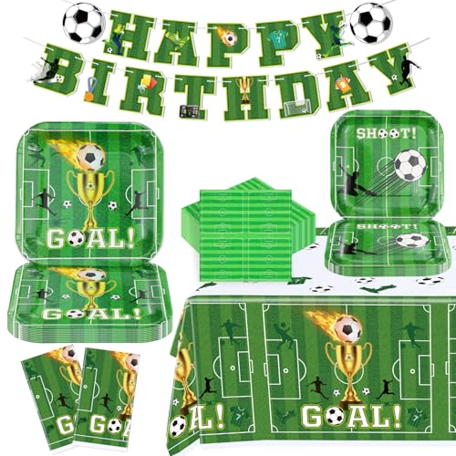 INSPIREYEE 123 Pcs Fußball Party Dekoration Fußball Party Teller von INSPIREYEE