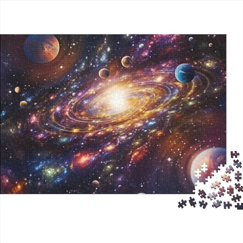 1000 Stück Universe Planet Puzzles Für Erwachsene Impossible Puzzle 1000 Teiliges Puzzle Lernspiel Spielzeug Geschenk 1000pcs (75x50cm) von INTCHE