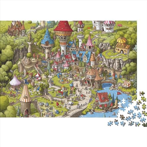 Amusement Park Puzzle 1000 Impossible Teile Puzzle Für Erwachsene Puzzle DIY Holzpuzzle Geschicklichkeitsspiel Für Die Ganze Familie 300pcs (40x28cm) von INTCHE