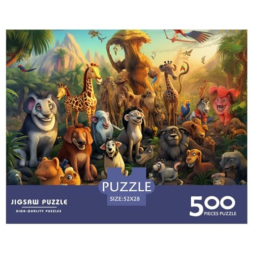 Animal World Puzzle 1000 Teile ErwachsenePuzzle Impossible Puzzle DIY Puzzle Geschicklichkeitsspiel Für Die Ganze Familie 500pcs (52x38cm) von INTCHE