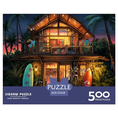 Beach Shop Puzzle 1000 Teile Erwachsenenpuzzle Puzzle Holzpuzzle Geschicklichkeitsspiel Für Die Ganze Familie Intellektuelles 500pcs (52x38cm) von INTCHE