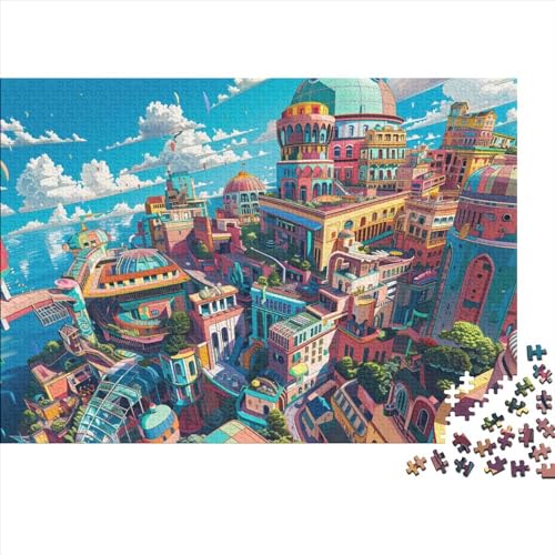 Cities and Towns Puzzle 1000 Teile Erwachsene Puzzle DIY Jigsaw Puzzle Holzpuzzle Für Die Ganze Familie Intellektuelles Herausforderungsspiel 300pcs (40x28cm) von INTCHE