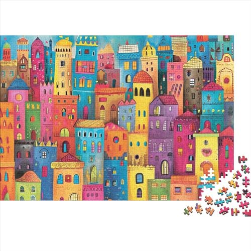 Cities and Towns Puzzle 1000 Teile ErwachsenePuzzle Impossible Puzzle Scenery DIY Puzzle Geschicklichkeitsspiel Für Die Ganze Familie 1000pcs (75x50cm) von INTCHE