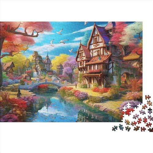 Cityscape Architecture Puzzle 1000 Impossible Teile Puzzle Für Erwachsene Puzzle DIY Holzpuzzle Geschicklichkeitsspiel Für Die Ganze Familie 300pcs (40x28cm) von INTCHE