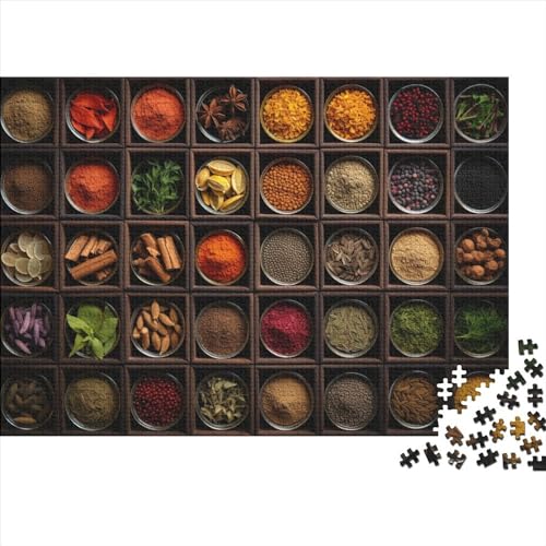 Colourful Spices Puzzle 1000 Teile Erwachsenenpuzzle Puzzle Holzpuzzle Geschicklichkeitsspiel Für Die Ganze Familie Intellektuelles 300pcs (40x28cm) von INTCHE