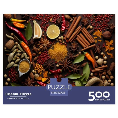 Colourful Spices Puzzle 1000 Teile Erwachsenenpuzzle Puzzle Holzpuzzle Geschicklichkeitsspiel Für Die Ganze Familie Intellektuelles 500pcs (52x38cm) von INTCHE