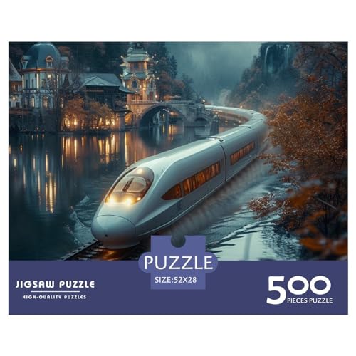 Dream Train (21) Puzzle 1000 Impossible Teile Puzzle Für Erwachsene Puzzle DIY Holzpuzzle Geschicklichkeitsspiel Für Die Ganze Familie 500pcs (52x38cm) von INTCHE