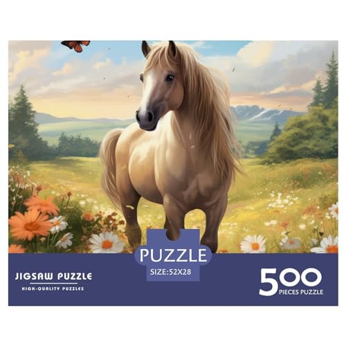 Horse Puzzle 1000 Teile Erwachsenenpuzzle Puzzle Holzpuzzle Geschicklichkeitsspiel Für Die Ganze Familie Intellektuelles 500pcs (52x38cm) von INTCHE