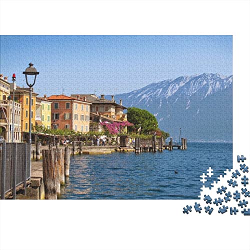 Lake Garda Puzzle 1000 Teile Erwachsene Puzzle DIY Jigsaw Puzzle Holzpuzzle Für Die Ganze Familie Intellektuelles Herausforderungsspiel 500pcs (52x38cm) von INTCHE