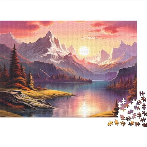 Lakes and Snowy Mountains Puzzle 1000 Teile Erwachsene Puzzle DIY Jigsaw Puzzle Holzpuzzle Für Die Ganze Familie Intellektuelles Herausforderungsspiel 300pcs (40x28cm) von INTCHE