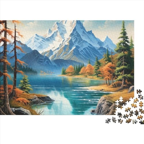 Lakes and Snowy Mountains Puzzle 1000 Teile Erwachsenenpuzzle Puzzle Holzpuzzle Geschicklichkeitsspiel Für Die Ganze Familie Intellektuelles 300pcs (40x28cm) von INTCHE