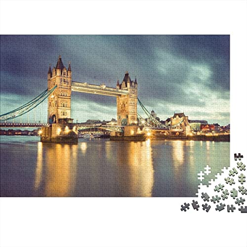 London Bridge Puzzle 1000 Impossible Teile Puzzle Für Erwachsene Puzzle DIY Holzpuzzle Geschicklichkeitsspiel Für Die Ganze Familie 500pcs (52x38cm) von INTCHE