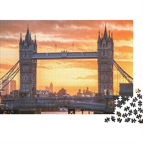 London Bridge Puzzle 1000 Teile Erwachsene Puzzle DIY Jigsaw Puzzle Holzpuzzle Für Die Ganze Familie Intellektuelles Herausforderungsspiel 1000pcs (75x50cm) von INTCHE