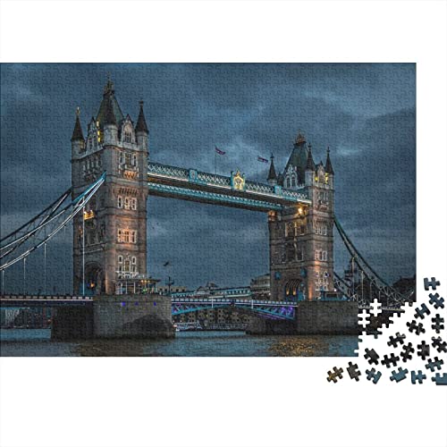 London Bridge Puzzle 1000 Teile Erwachsene Puzzle DIY Jigsaw Puzzle Holzpuzzle Für Die Ganze Familie Intellektuelles Herausforderungsspiel 500pcs (52x38cm) von INTCHE