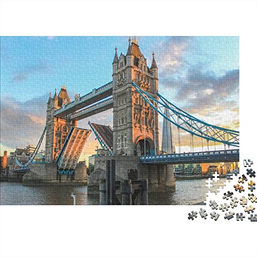 London Bridge Puzzle 1000 Teile ErwachsenePuzzle Impossible Puzzle River Thames DIY Puzzle Geschicklichkeitsspiel Für Die Ganze Familie 300pcs (40x28cm) von INTCHE