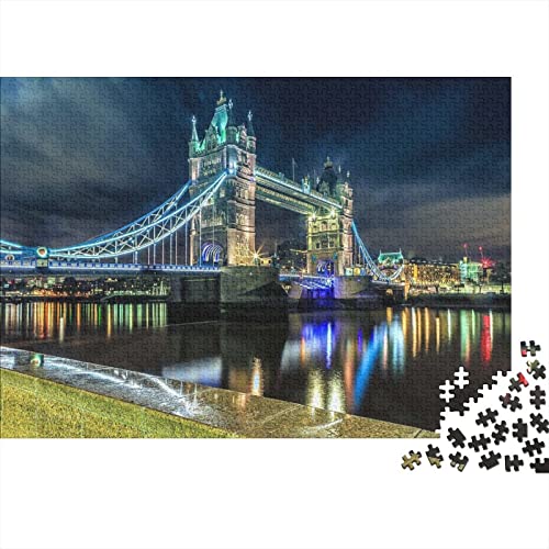 London Bridge Puzzle 1000 Teile Erwachsenenpuzzle Puzzle Holzpuzzle Geschicklichkeitsspiel Für Die Ganze Familie Intellektuelles 300pcs (40x28cm) von INTCHE