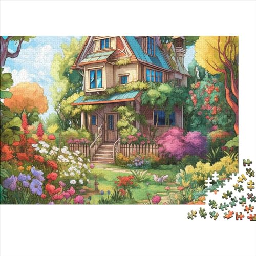 Mountain Village Cottage (23) Puzzle 1000 Teile Erwachsenenpuzzle Puzzle Holzpuzzle Geschicklichkeitsspiel Für Die Ganze Familie Intellektuelles 300pcs (40x28cm) von INTCHE