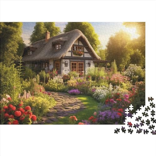 Rustic Cottage Puzzle 1000 Teile Erwachsenenpuzzle Puzzle Holzpuzzle Geschicklichkeitsspiel Für Die Ganze Familie Intellektuelles 300pcs (40x28cm) von INTCHE