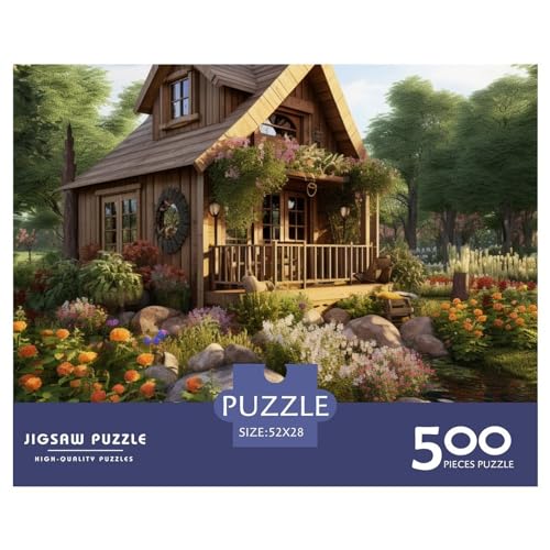 Rustic Cottage Puzzle 1000 Teile Erwachsenenpuzzle Puzzle Holzpuzzle Geschicklichkeitsspiel Für Die Ganze Familie Intellektuelles 500pcs (52x38cm) von INTCHE