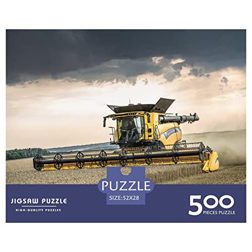 Tractors Puzzle 1000 Impossible Teile Puzzle Für Erwachsene Puzzle DIY Holzpuzzle Geschicklichkeitsspiel Für Die Ganze Familie 500pcs (52x38cm) von INTCHE