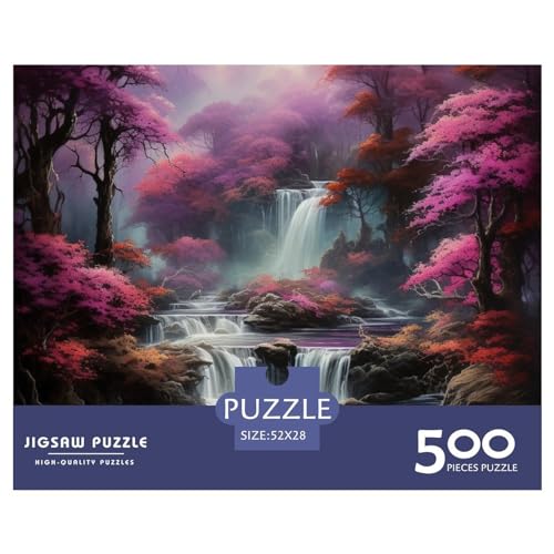 Waterfalls Puzzle 1000 Teile ErwachsenePuzzle Impossible Puzzle DIY Puzzle Geschicklichkeitsspiel Für Die Ganze Familie 500pcs (52x38cm) von INTCHE