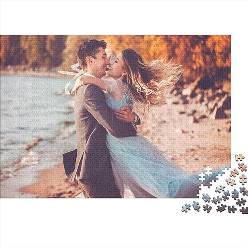 Couple Puzzle 1000 Hölzernes Teile Klassische Puzzle Erwachsene DIY Puzzle DIY Kit Holzspielzeug Einzigartiges Geschenk Moderne Wohnkultur 500pcs (52x38cm) von IOFEER