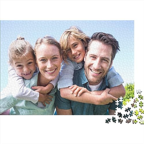 Family Photo Personalisierte Foto-Puzzle1000 Teile in Inkl. Hochwertiger Verpackung - Mit Eigenem Foto Bedrucken - Personalised Puzzle Selber Hölzernes Gestalten 1000pcs (75x50cm) von IOFEER