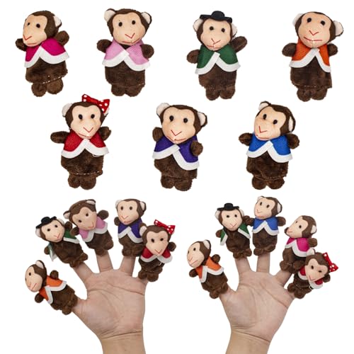 IOPJLK Fingerpuppen, 7 Stück fingerpuppen für Kinder Story Time, Mini plüschtiere Set für Geschichte Zeit Kindergeburstag Gastgeschenk Mitgebsel Fingerpuppen von IOPJLK