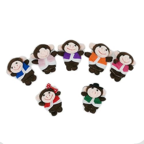 IOPJLK Fingerpuppen, 7 Stück fingerpuppen für Kinder Story Time, Mini plüschtiere Set für Geschichte Zeit Kindergeburstag Gastgeschenk Mitgebsel Fingerpuppen von IOPJLK