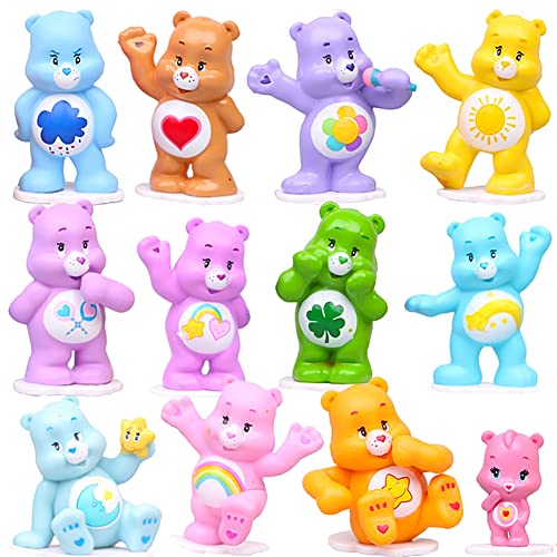 IOSCDH 12pcs Bärchen Farben Cartoon Bär Cake Topper, Niedlichen Harz Bär Doll dekoration,Mini Figuren,Kuchen Ornament, Party Dekoration Cake Topper,Desktop Zubehör Verzierung(Zufällige Farbe von IOSCDH