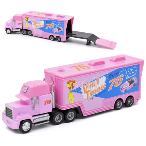 IOSCDH Mc-Queen Groß Autotransporter Spielzeug Einsatzfahrzeug Mc-Queen Mini Racer Transporter Fahrzeuge Spielset Modell Spielzeug Auto Geschenk für Kinder - rosa von IOSCDH