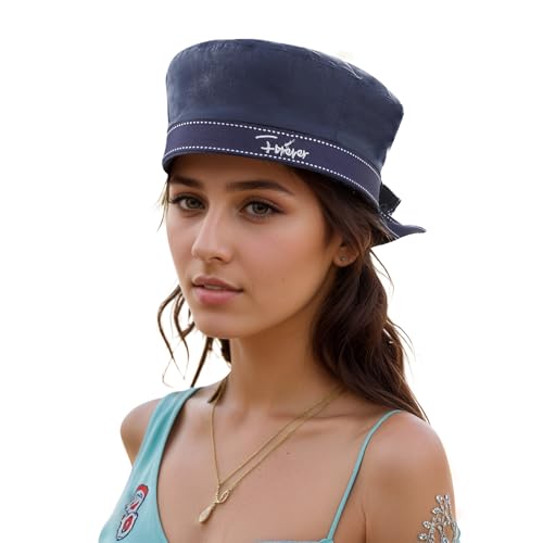 IPENNY Weiße Yacht Kapitänsmütze Damen Sailor Hut Atmungsaktive Segler Baskenmütze mit Schleife Band für Yacht Party Halloween Kostüm Zubehör IPENNY Weiße Yacht Kapitänsmütze Damen Sailor Hut Atmungsaktive Segler Baskenmütze mit Schleife Band für Yacht Party Halloween Kostüm Zubehör von IPENNY