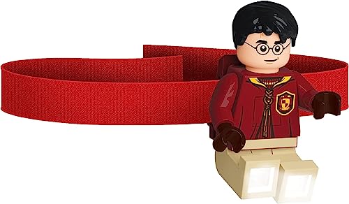 Lego Harry Potter - Harry Head LED-Lampe zum Lesen für Potterheads - mit abnehmbarem und verstellbarem Stirnband - 76mm große Figur (HE33) - Inklusive 2 CR2025 Batterien von IQ