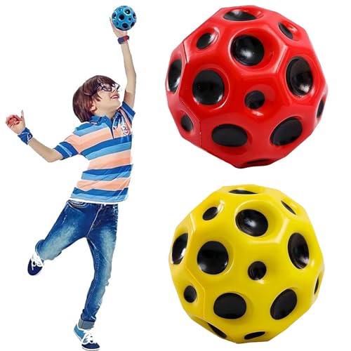 IQMLQV 2 Stück Moon Ball, Sprünge Gummiball Space Ball Moonball, EIN Knallendes Geräusch Machen, 7 cm Flunkyball Bounce Ball Bouncing Ball für Kinder von IQMLQV