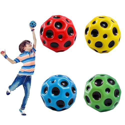 IQMLQV 4 Stück Moon Ball, Sprünge Gummiball Space Ball Moonball, EIN Knallendes Geräusch Machen, 7 cm Flunkyball Bounce Ball Bouncing Ball für Kinder von IQMLQV