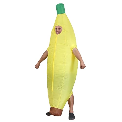 IRETG Aufblasbares Bananenkostüm für Erwachsene, Halloween-Banane-Kostüm zum Aufblasen von IRETG