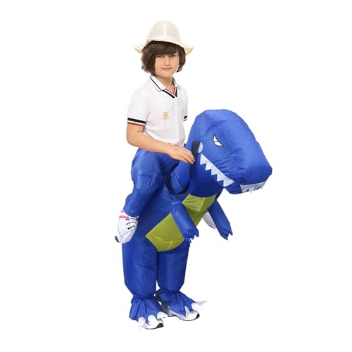 IRETG Dinosaurier Aufblasbares Kostüm Kind 120-150cm Aufblasbare Dinosaurier Kostüme Halloween Verkleidung für Lehrer Schulparty von IRETG