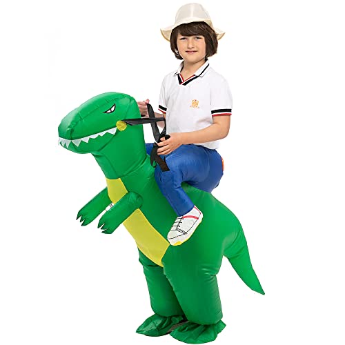 IRETG Dinosaurier Aufblasbares Kostüm Kind 120-150cm Aufblasbare Dinosaurier Kostüme Halloween Verkleidung für Lehrer Schulparty von IRETG