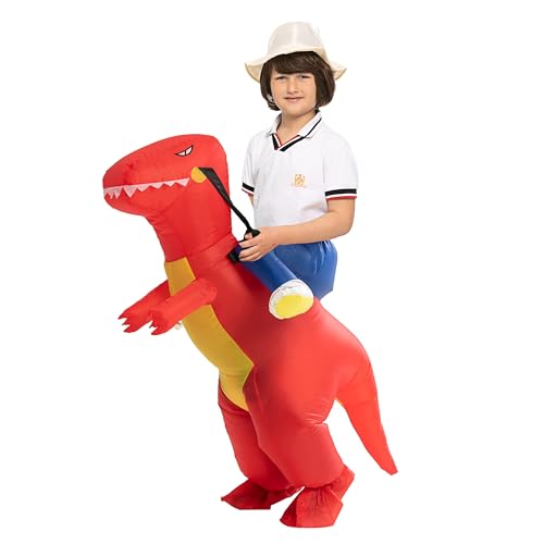 IRETG Dinosaurier Aufblasbares Kostüm Kind 120-150cm Aufblasbare Dinosaurier Kostüme Halloween Verkleidung für Lehrer Schulparty von IRETG